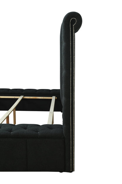 Danbury Charcoal Boucle King Upholstered Storage Panel Bed - SET | 5201CL-K-HB | 5201CL-K-FB | 5201CL-KQ-HBPL | 5201CL-KQ-RL-L | 5201CL-KQ-RL-R - Bien Home Furniture &amp; Electronics