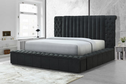 Danbury Charcoal Boucle King Upholstered Storage Panel Bed - SET | 5201CL-K-HB | 5201CL-K-FB | 5201CL-KQ-HBPL | 5201CL-KQ-RL-L | 5201CL-KQ-RL-R - Bien Home Furniture &amp; Electronics