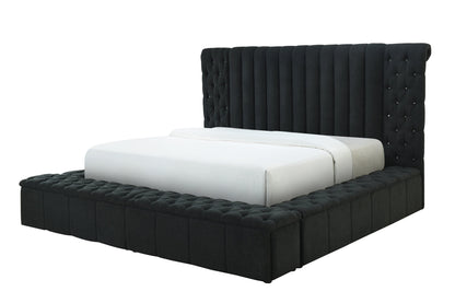 Danbury Charcoal Boucle King Upholstered Storage Panel Bed - SET | 5201CL-K-HB | 5201CL-K-FB | 5201CL-KQ-HBPL | 5201CL-KQ-RL-L | 5201CL-KQ-RL-R - Bien Home Furniture &amp; Electronics