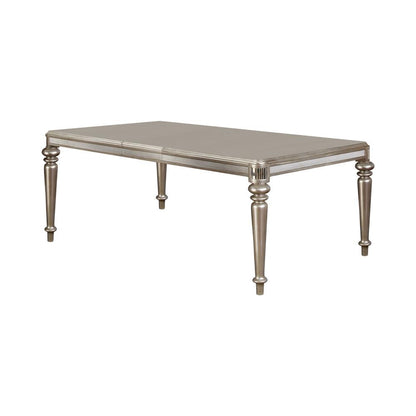 Danette Metallic Platinum Rectangular Dining Table with Leaf - 106471 - Bien Home Furniture &amp; Electronics