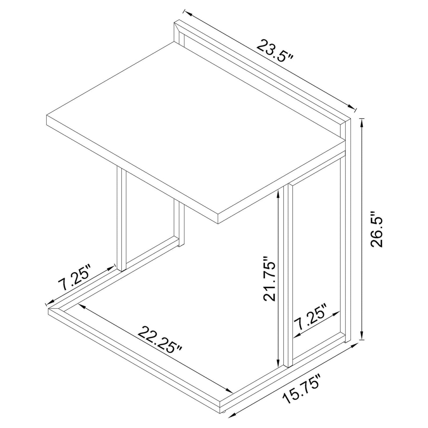 Dani Rectangular Snack Table with Metal Base - 936120 - Bien Home Furniture &amp; Electronics