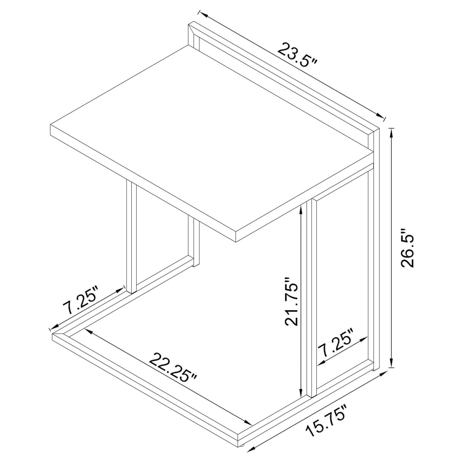 Dani Rectangular Snack Table with Metal Base - 936120 - Bien Home Furniture &amp; Electronics