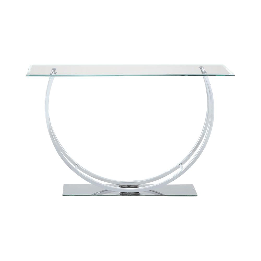 Danville U-Shaped Sofa Table Chrome - 704989 - Bien Home Furniture &amp; Electronics