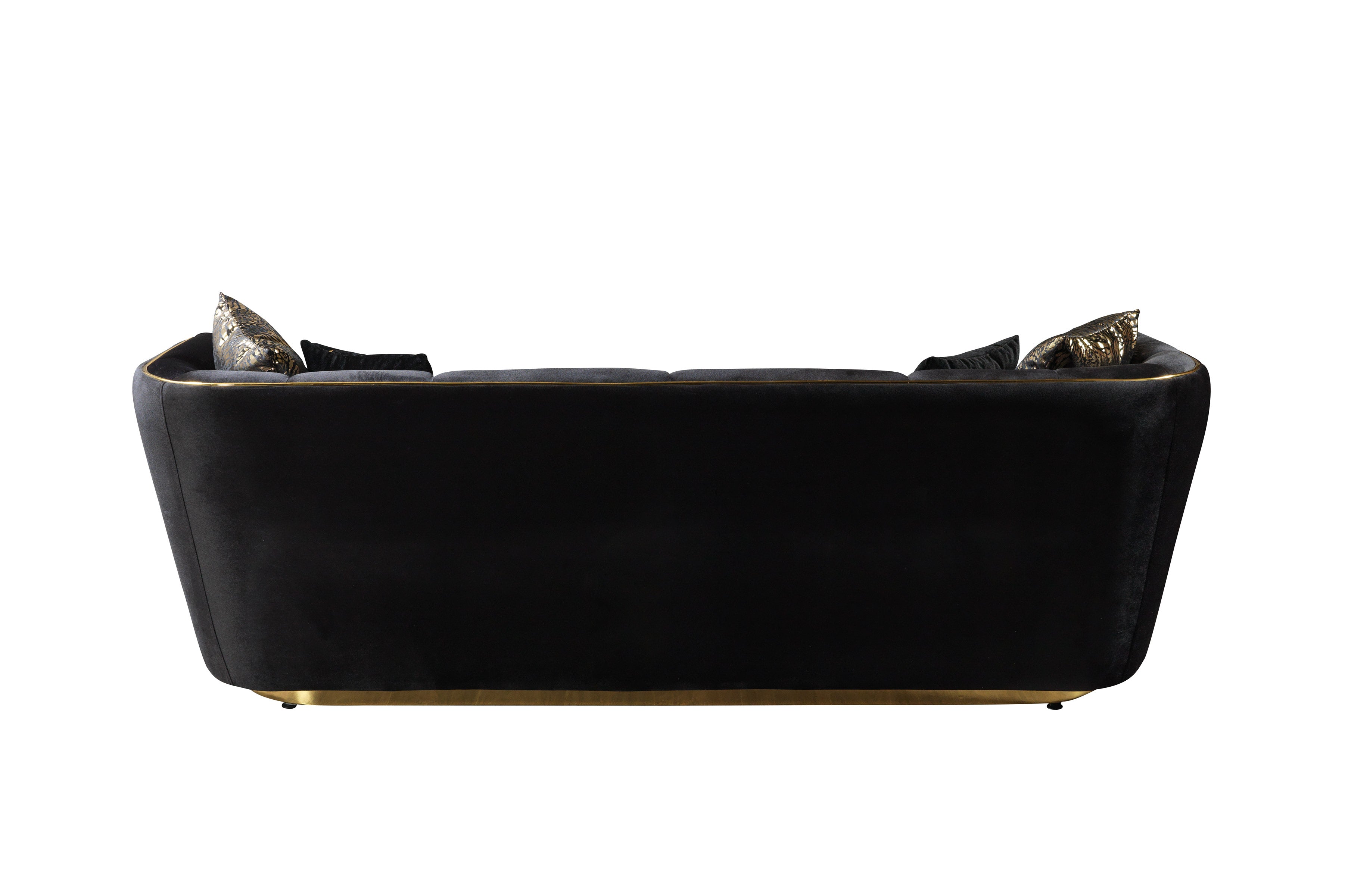 Daphne Black Velvet Sofa &amp; Loveseat - DAPHNE SL-BLACK - Bien Home Furniture &amp; Electronics