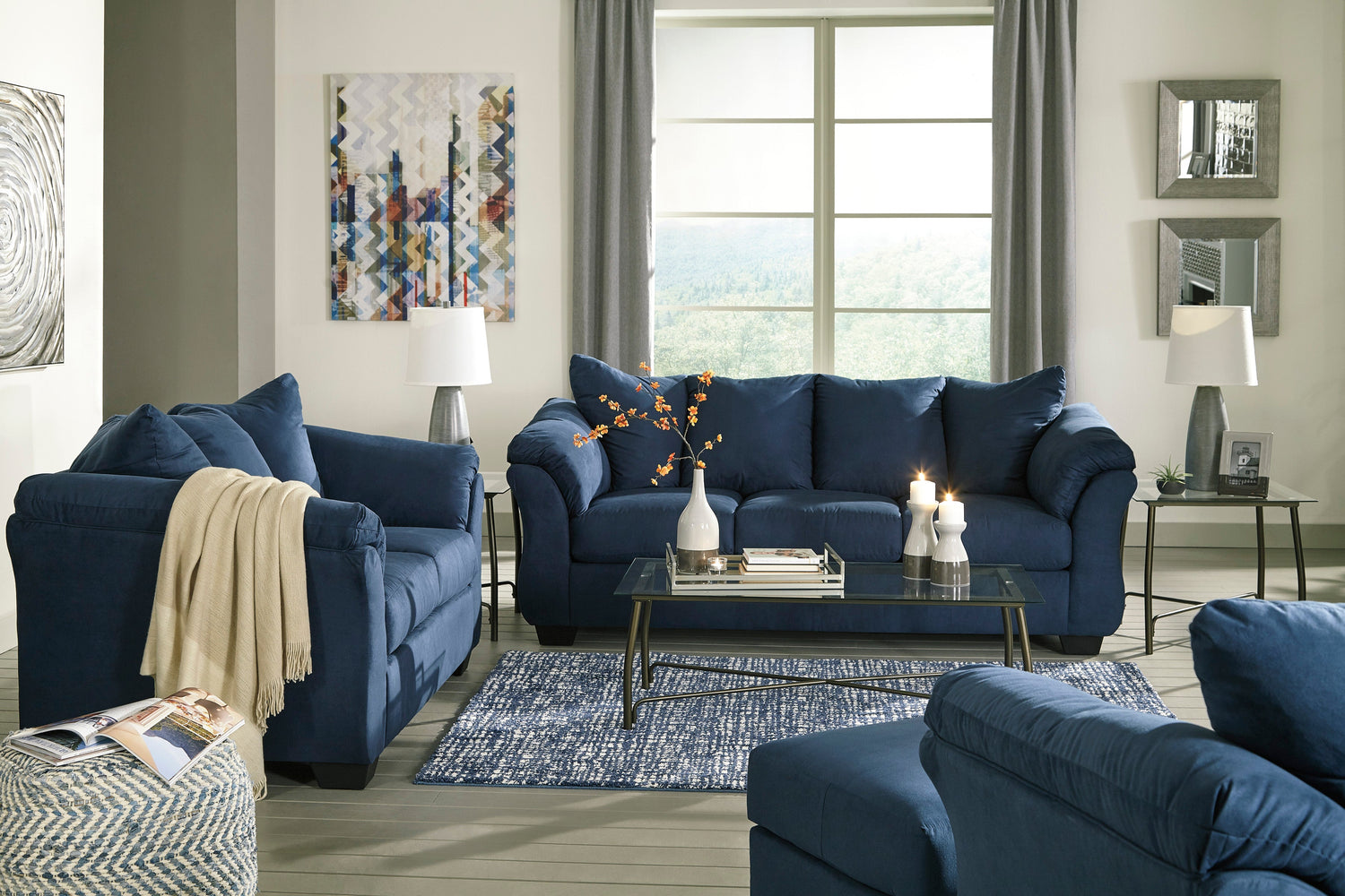 Darcy Blue Living Room Set - SET | 7500738 | 7500735 | 7500725 - Bien Home Furniture &amp; Electronics
