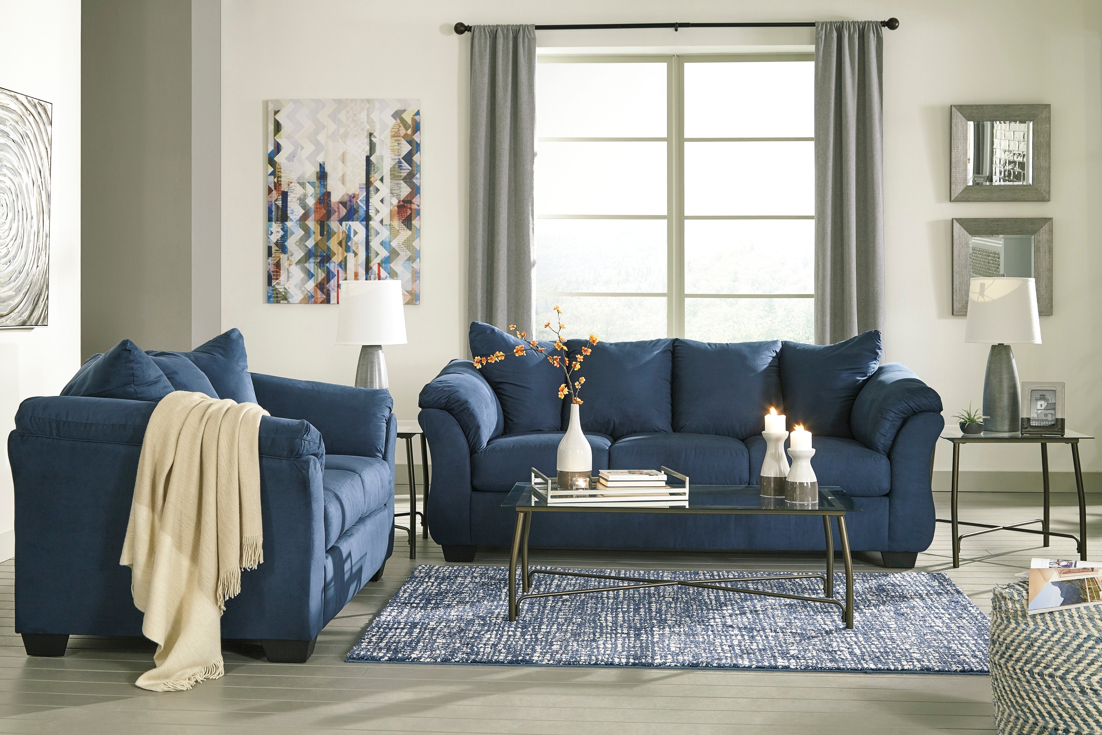 Darcy Blue Living Room Set - SET | 7500738 | 7500735 | 7500725 - Bien Home Furniture &amp; Electronics