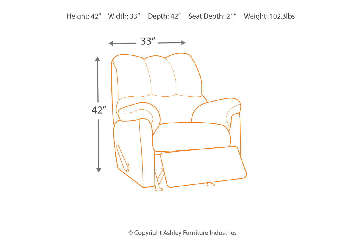 Darcy Cobblestone Recliner - 7500525 - Bien Home Furniture &amp; Electronics