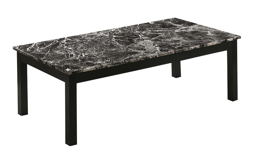 Darius Faux Marble Rectangle 3-Piece Occasional Table Set Black - 723605 - Bien Home Furniture &amp; Electronics