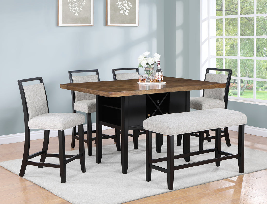 Dary Black/Brown Counter Height Dining Set - SET | 2620T-4062 | 2620S-24(2) - Bien Home Furniture &amp; Electronics