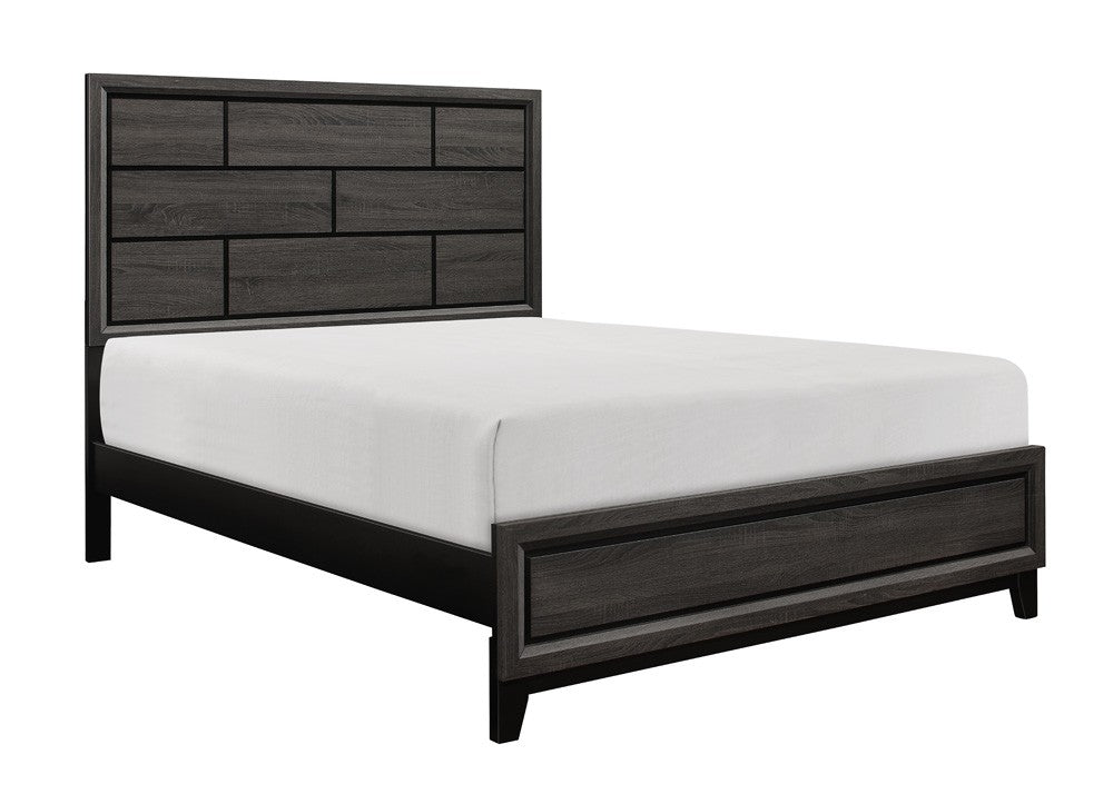 Davi Gray Full Panel Bed - SET | 1645F-1 | 1645T-3 - Bien Home Furniture &amp; Electronics