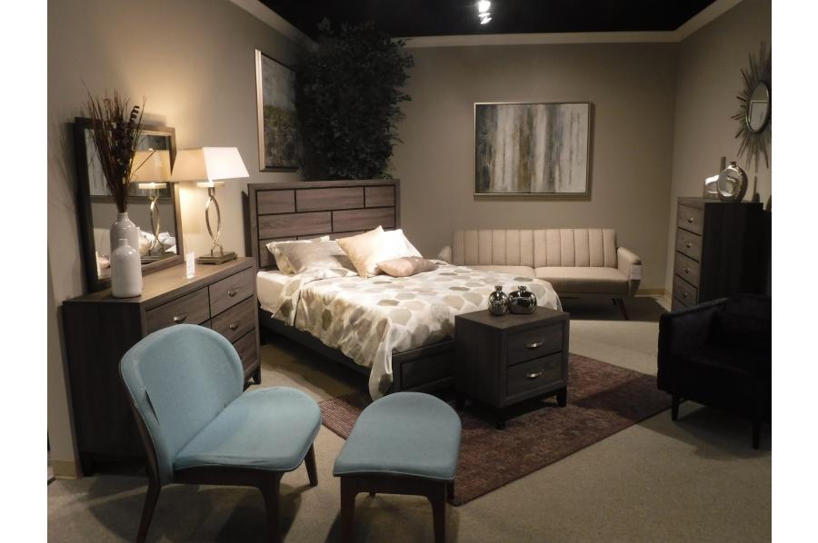 Davi Gray Panel Bedroom Set - SET | 1645K-1 | 1645-3 | 1645-5 | 1645-6 | 1645-4 | 1645-9 - Bien Home Furniture &amp; Electronics