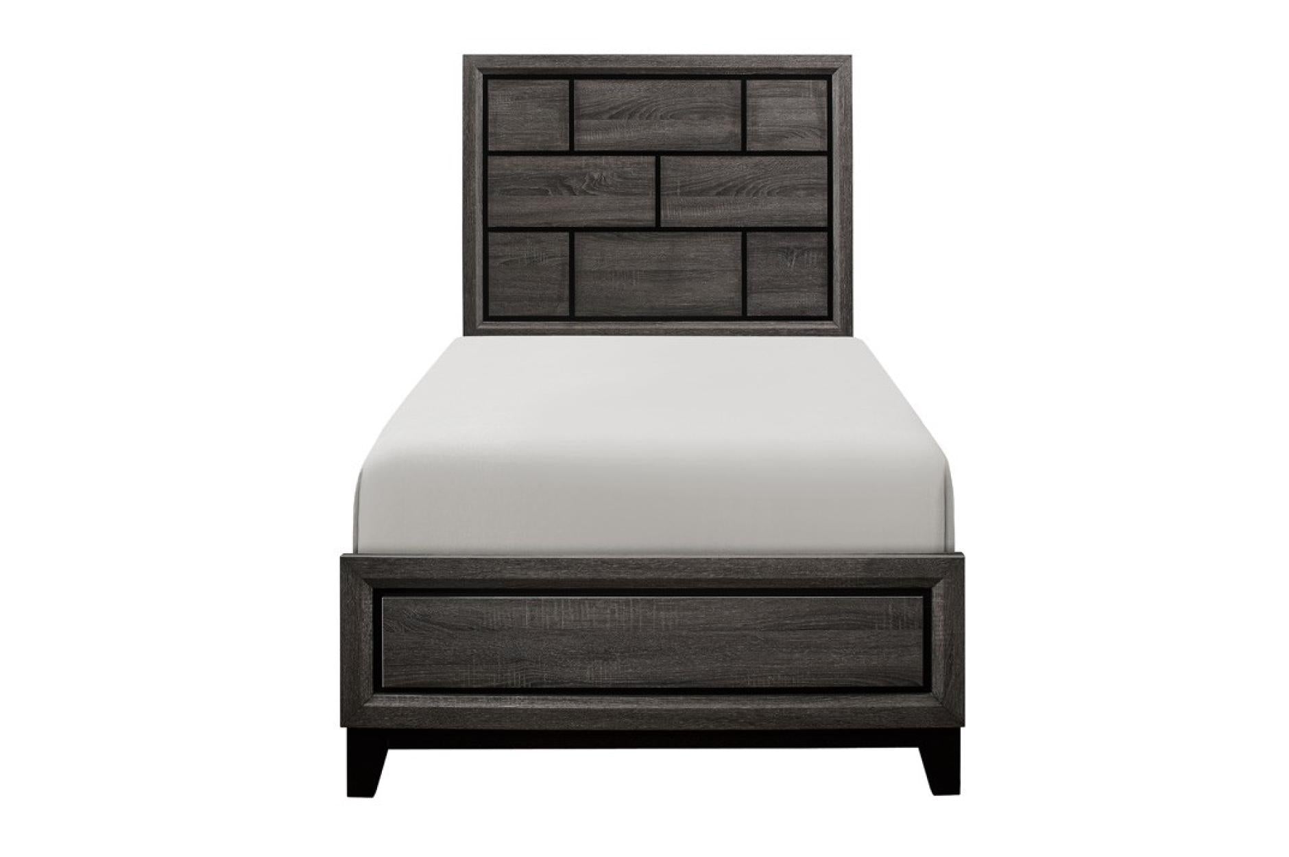 Davi Gray Panel Youth Bedroom Set - SET | 1645F-1 | 1645T-3 | 1645-5 | 1645-6 | 1645-4 | 1645-9 - Bien Home Furniture &amp; Electronics