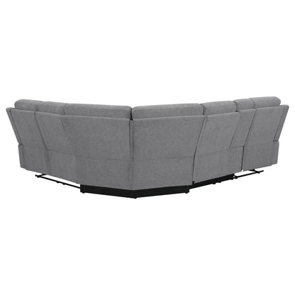 David 3-Piece Upholstered Motion Sectional with Pillow Arms Smoke - 609620 - Bien Home Furniture &amp; Electronics