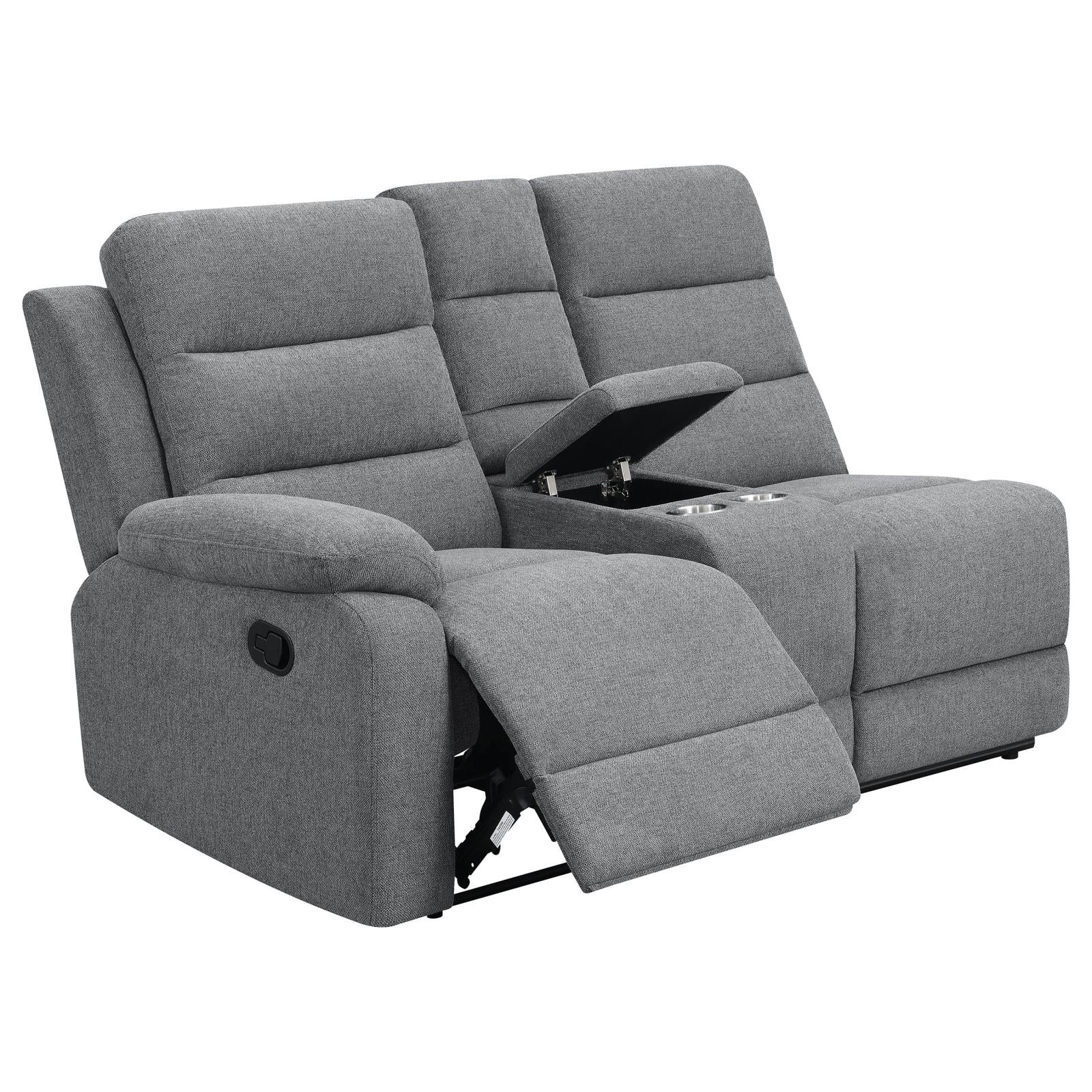 David 3-Piece Upholstered Motion Sectional with Pillow Arms Smoke - 609620 - Bien Home Furniture &amp; Electronics