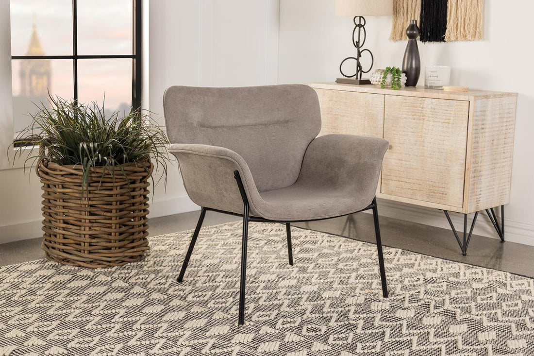 Davina Ash Gray Upholstered Flared Arms Accent Chair - 905614 - Bien Home Furniture &amp; Electronics