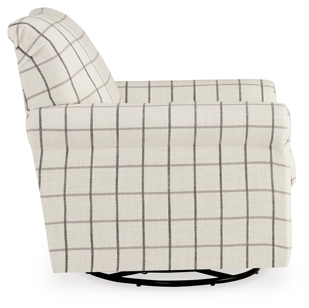 Davinca Charcoal Swivel Glider Accent Chair - 3520442 - Bien Home Furniture &amp; Electronics