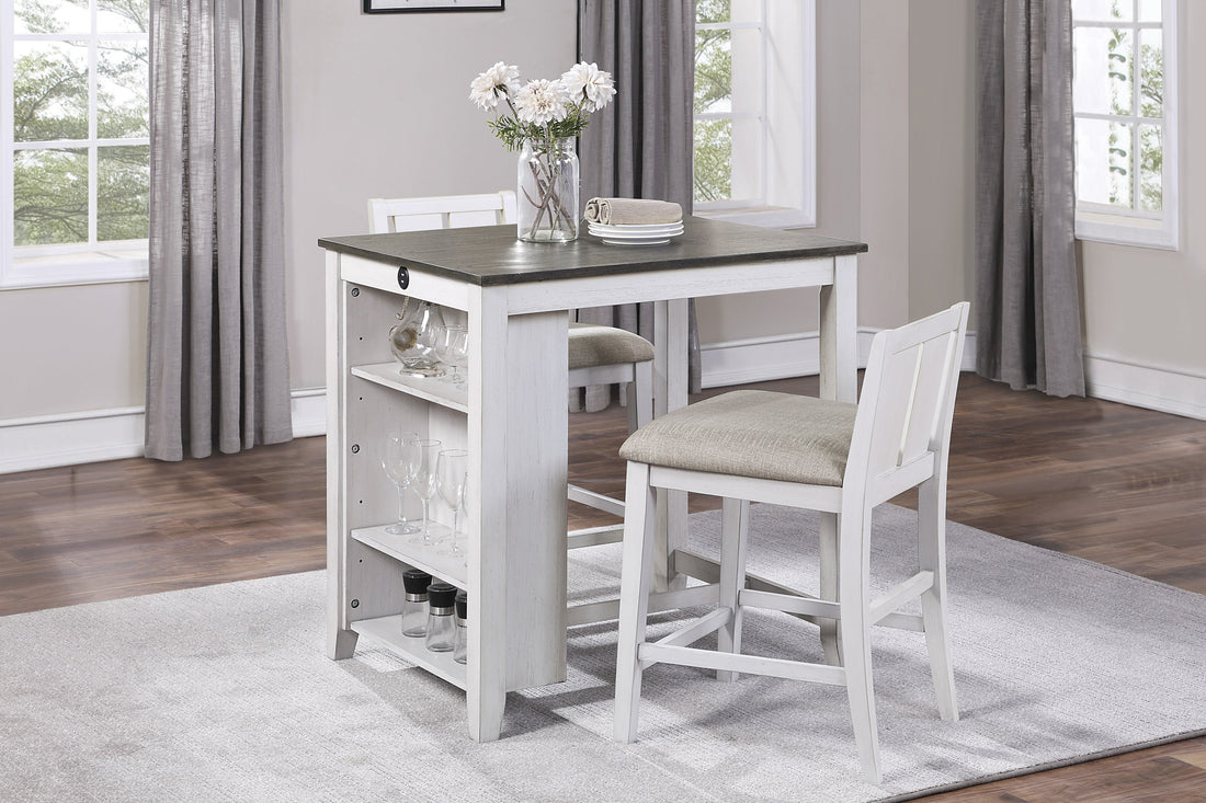 Daye White/Gray 3-Piece Counter Height Set - 5773WH-32 - Bien Home Furniture & Electronics