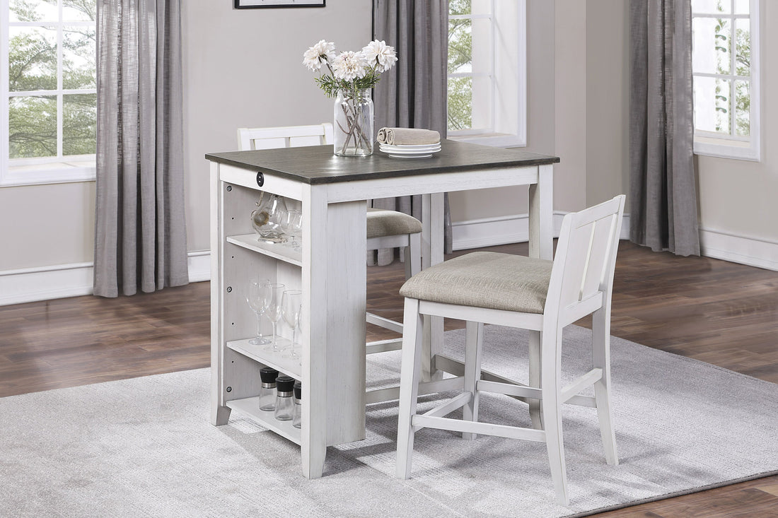 Daye White/Gray 3-Piece Counter Height Set - 5773WH-32 - Bien Home Furniture &amp; Electronics