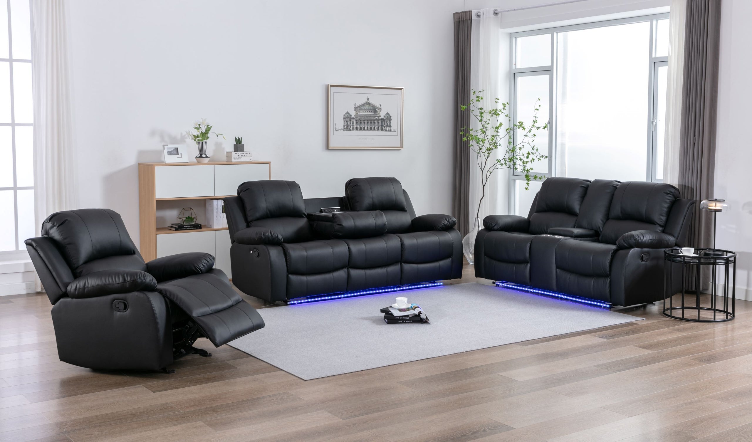 Daytona Black 3PC Set DAYTONA BLACK Bien Home Furniture & Electronics