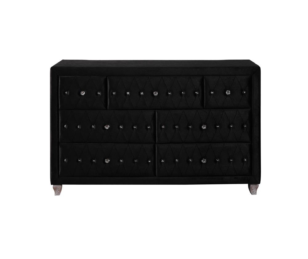 Deanna Black 7-Drawer Rectangular Dresser - 206103 - Bien Home Furniture &amp; Electronics