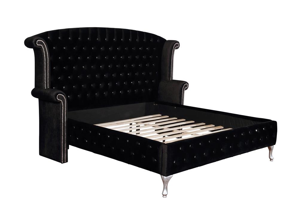 Deanna California King Tufted Upholstered Bed Black - 206101KW - Bien Home Furniture &amp; Electronics