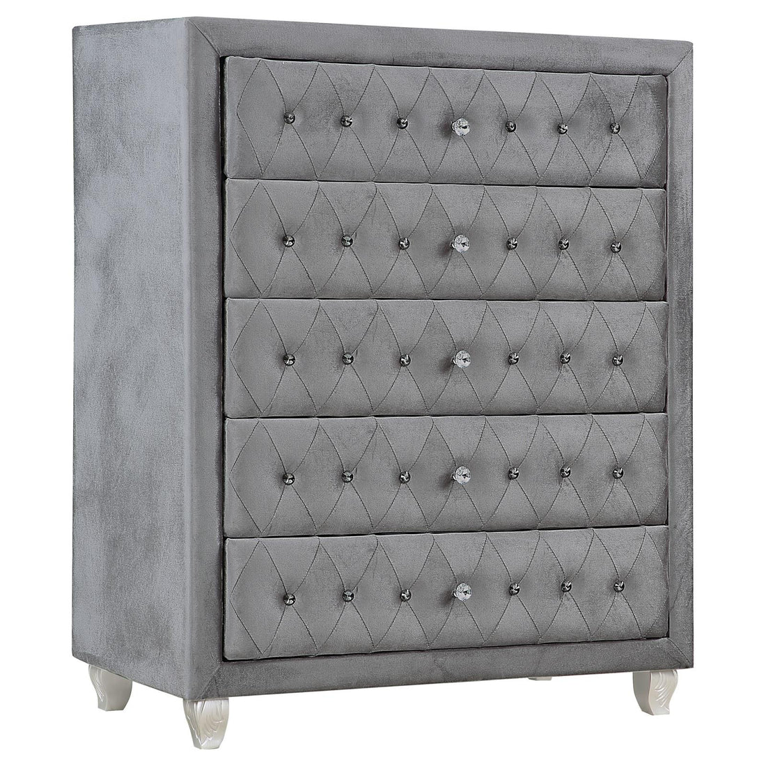 Deanna Gray 5-Drawer Rectangular Chest - 205105 - Bien Home Furniture &amp; Electronics