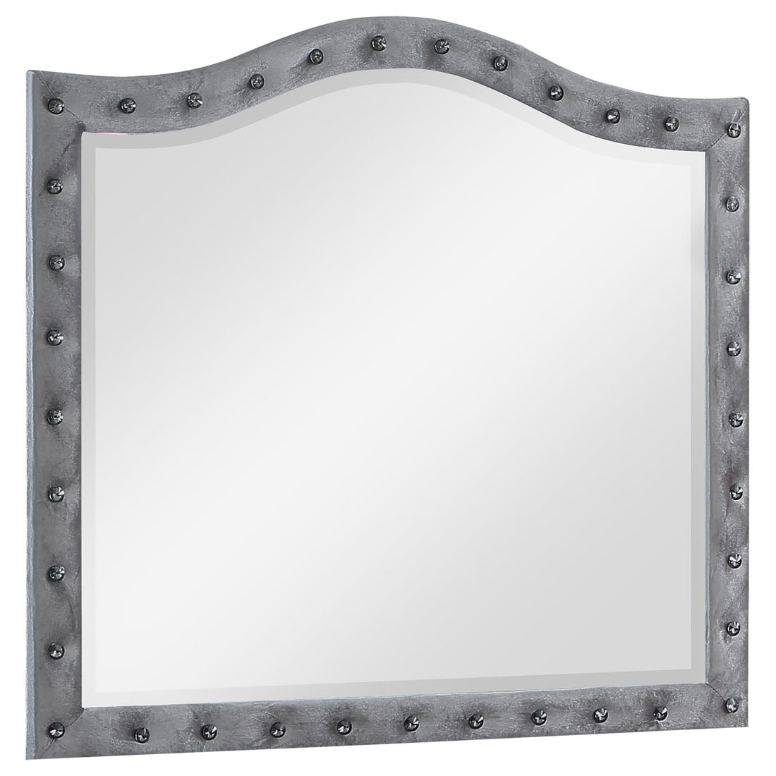 Deanna Gray Button Tufted Mirror - 205104 - Bien Home Furniture &amp; Electronics