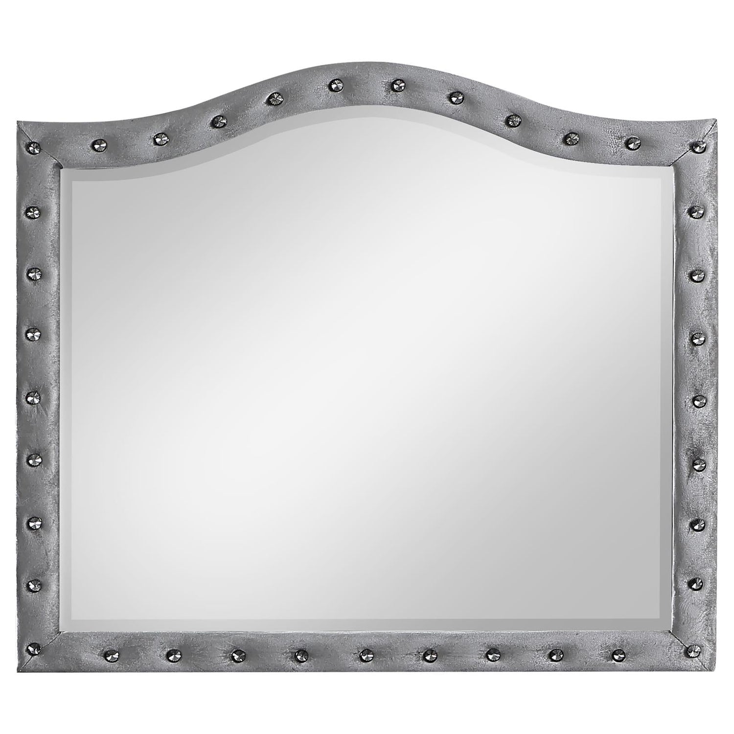 Deanna Gray Button Tufted Mirror - 205104 - Bien Home Furniture &amp; Electronics