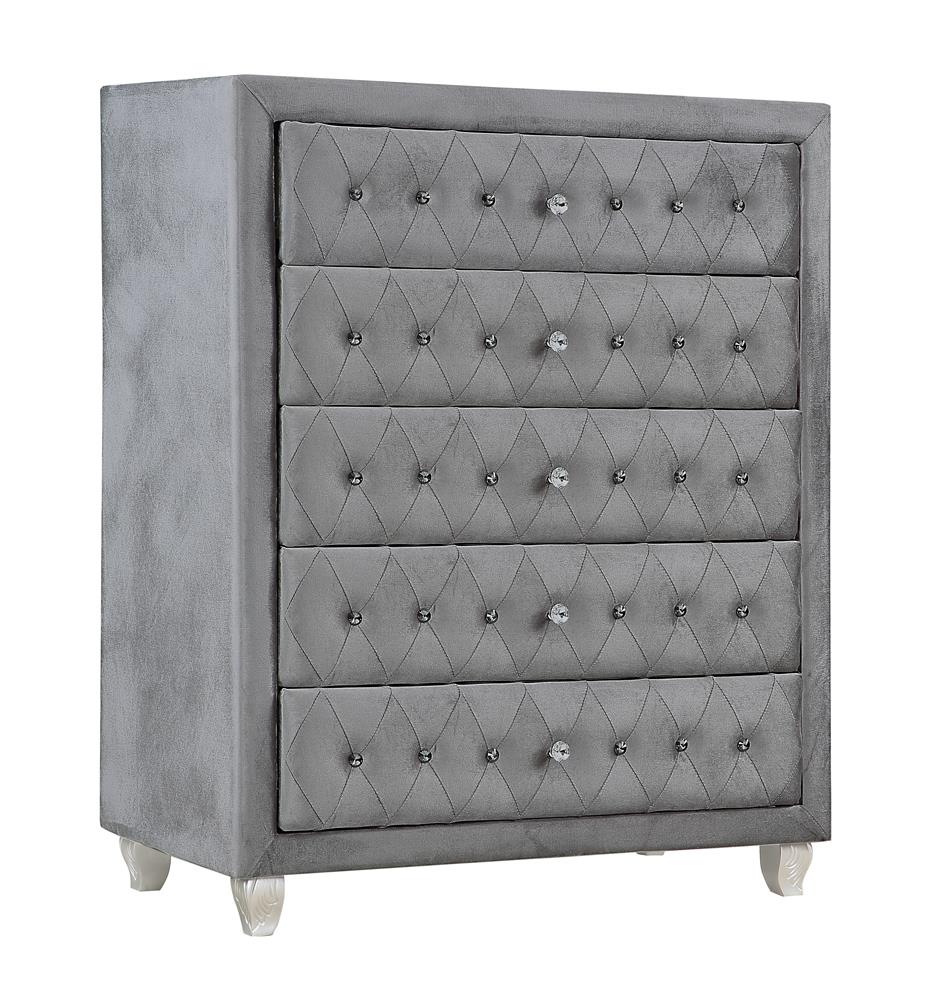 Deanna Gray Upholstered Platform Bedroom Set - SET | 205101Q | 205102 | 205105 - Bien Home Furniture &amp; Electronics