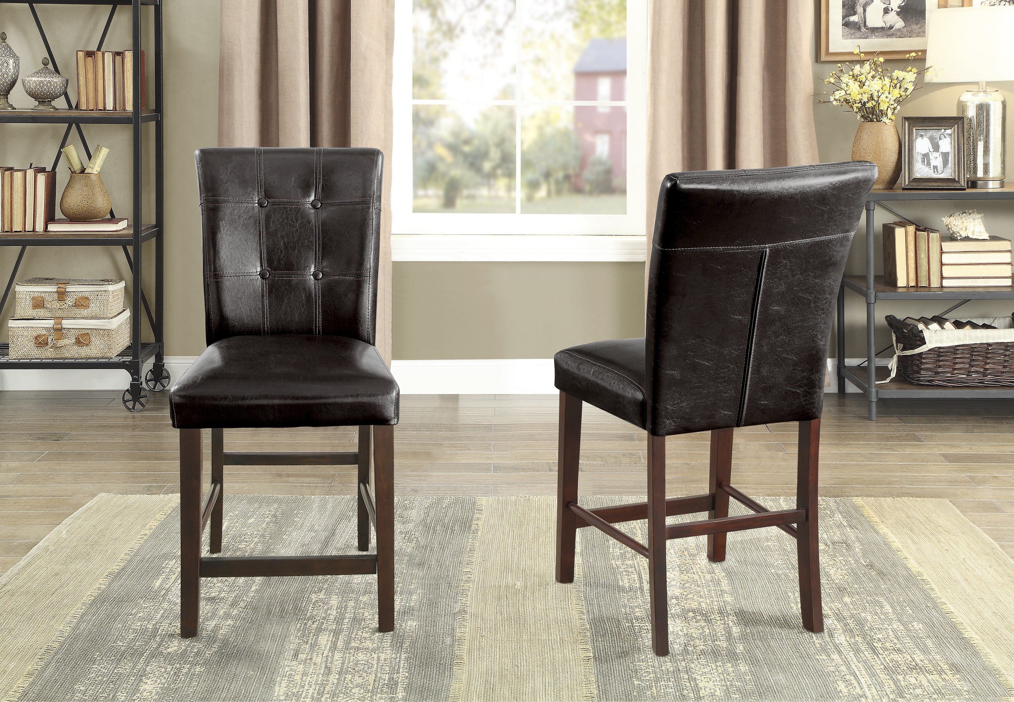 Decatur Dark Cherry Counter Chair, Set of 2 - 2456-24 - Bien Home Furniture &amp; Electronics