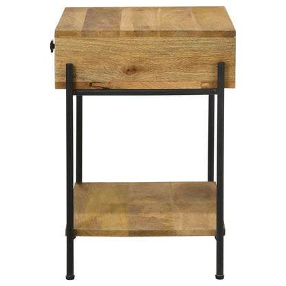 Declan Natural Mango/Black 1-Drawer Accent Table with Open Shelf - 959556 - Bien Home Furniture &amp; Electronics