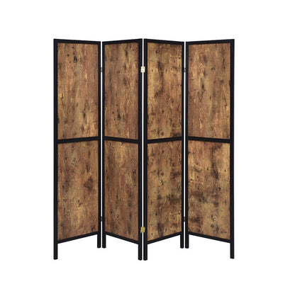 Deepika 4-Panel Folding Screen Antique Nutmeg/Black - 961413 - Bien Home Furniture &amp; Electronics