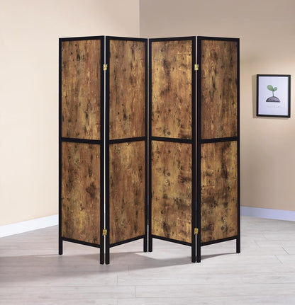 Deepika 4-Panel Folding Screen Antique Nutmeg/Black - 961413 - Bien Home Furniture &amp; Electronics