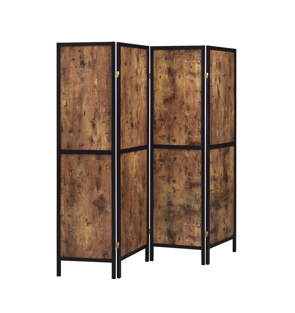 Deepika 4-Panel Folding Screen Antique Nutmeg/Black - 961413 - Bien Home Furniture &amp; Electronics