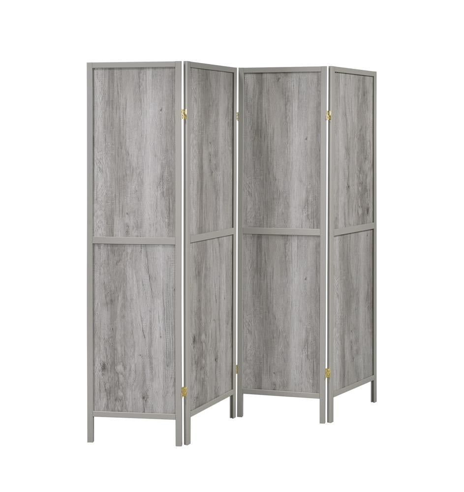 Deepika 4-Panel Folding Screen Gray Driftwood - 961415 - Bien Home Furniture &amp; Electronics