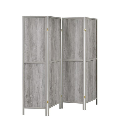 Deepika 4-Panel Folding Screen Gray Driftwood - 961415 - Bien Home Furniture &amp; Electronics