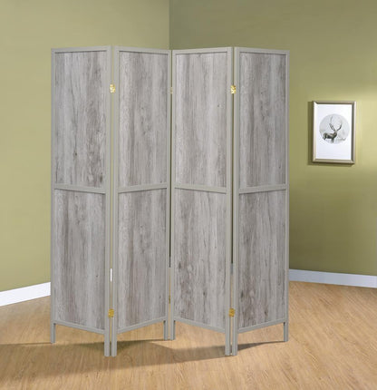 Deepika 4-Panel Folding Screen Gray Driftwood - 961415 - Bien Home Furniture &amp; Electronics