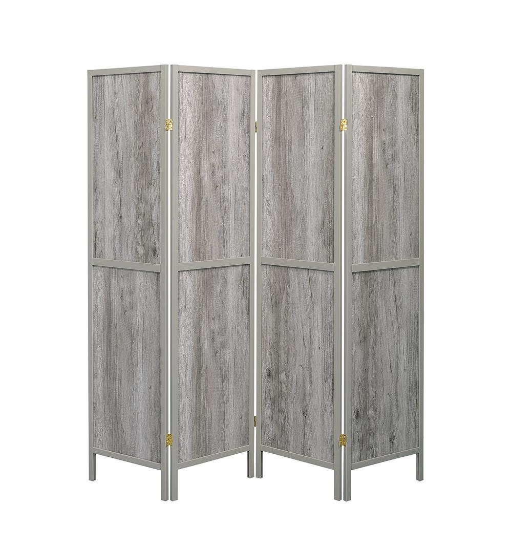 Deepika 4-Panel Folding Screen Gray Driftwood - 961415 - Bien Home Furniture &amp; Electronics