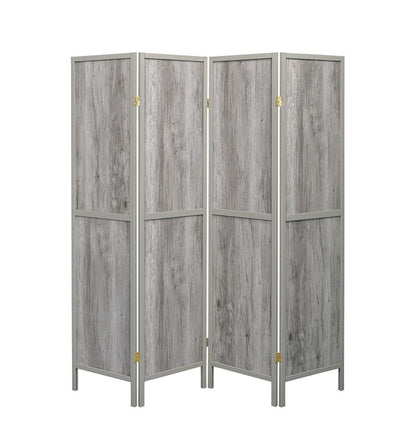 Deepika 4-Panel Folding Screen Gray Driftwood - 961415 - Bien Home Furniture &amp; Electronics