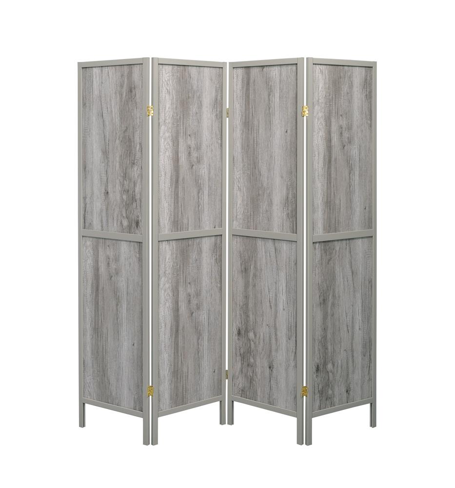 Deepika 4-Panel Folding Screen Gray Driftwood - 961415 - Bien Home Furniture &amp; Electronics