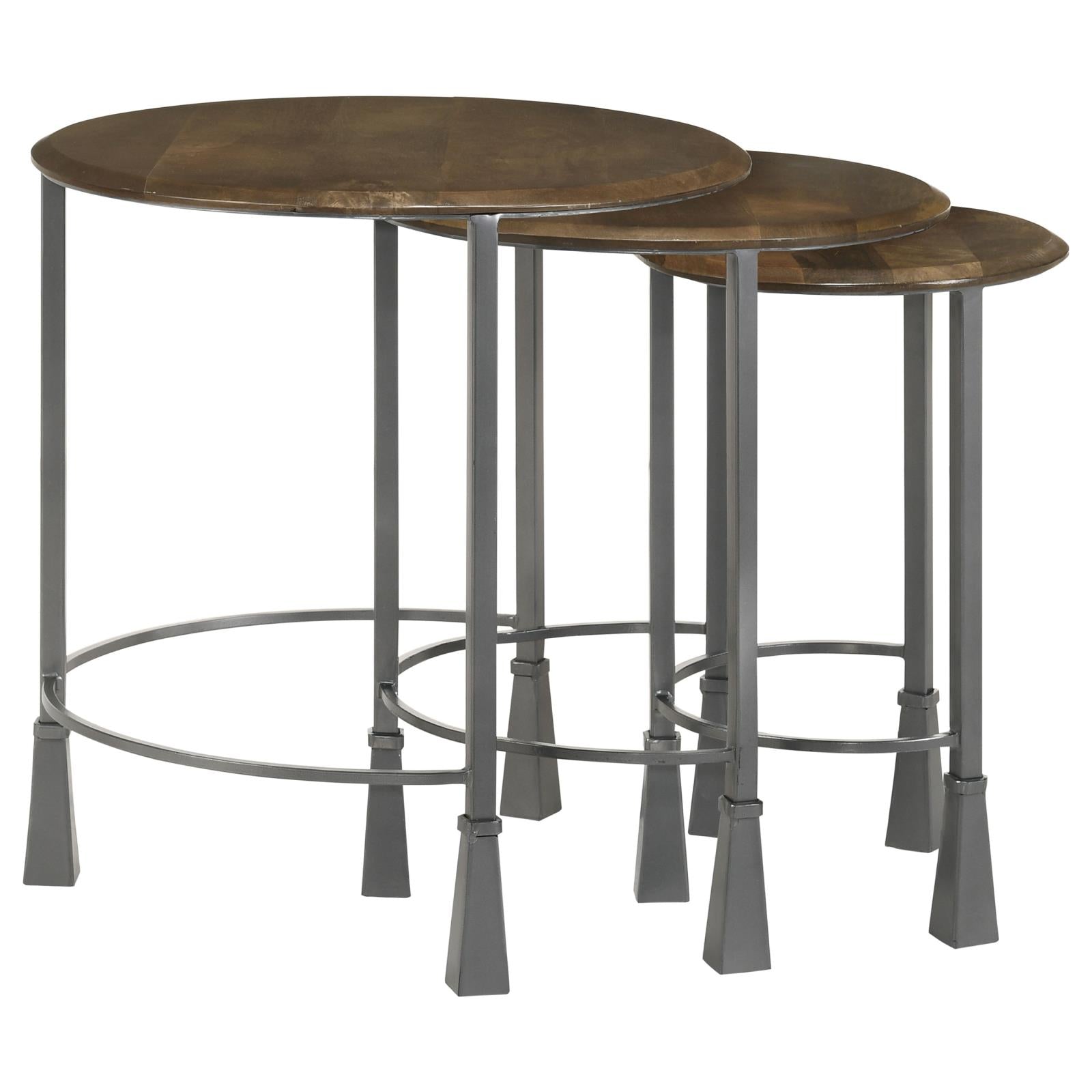 Deja 3-Piece Round Nesting Table Natural/Gunmetal - 935971 - Bien Home Furniture &amp; Electronics