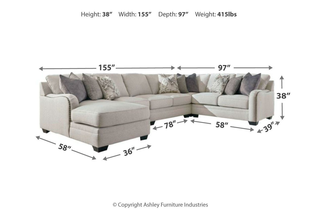Dellara Chalk Large LAF Sectional - SET | 3210116 | 3210134 | 3210156 | 3210177 | 3210146 | 3210111 - Bien Home Furniture &amp; Electronics