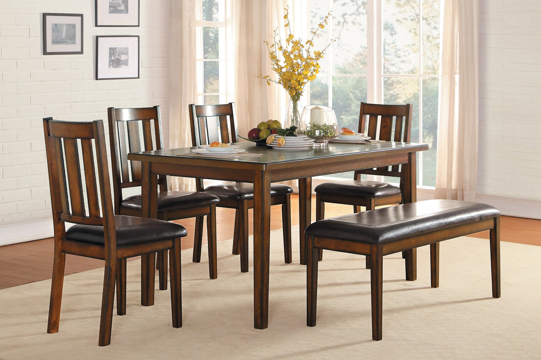 Delmar Burnished Brown 6-Piece Dining Set - 5511 - Bien Home Furniture & Electronics