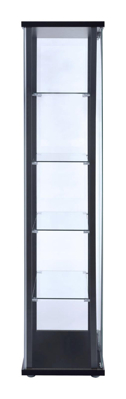 Delphinium Black/Clear 5-Shelf Glass Curio Cabinet - 950170 - Bien Home Furniture &amp; Electronics