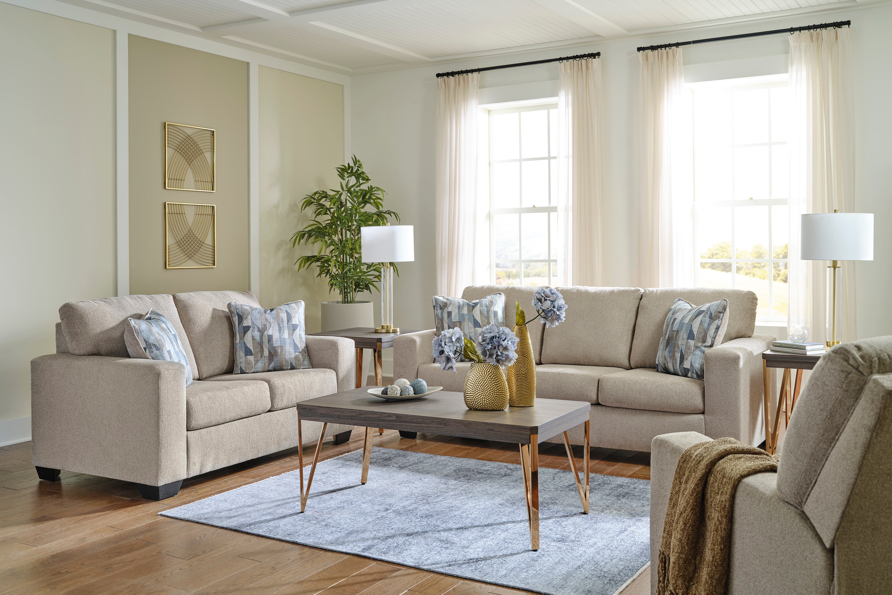 Deltona Parchment Living Room Set - SET | 5120438 | 5120435 - Bien Home Furniture &amp; Electronics