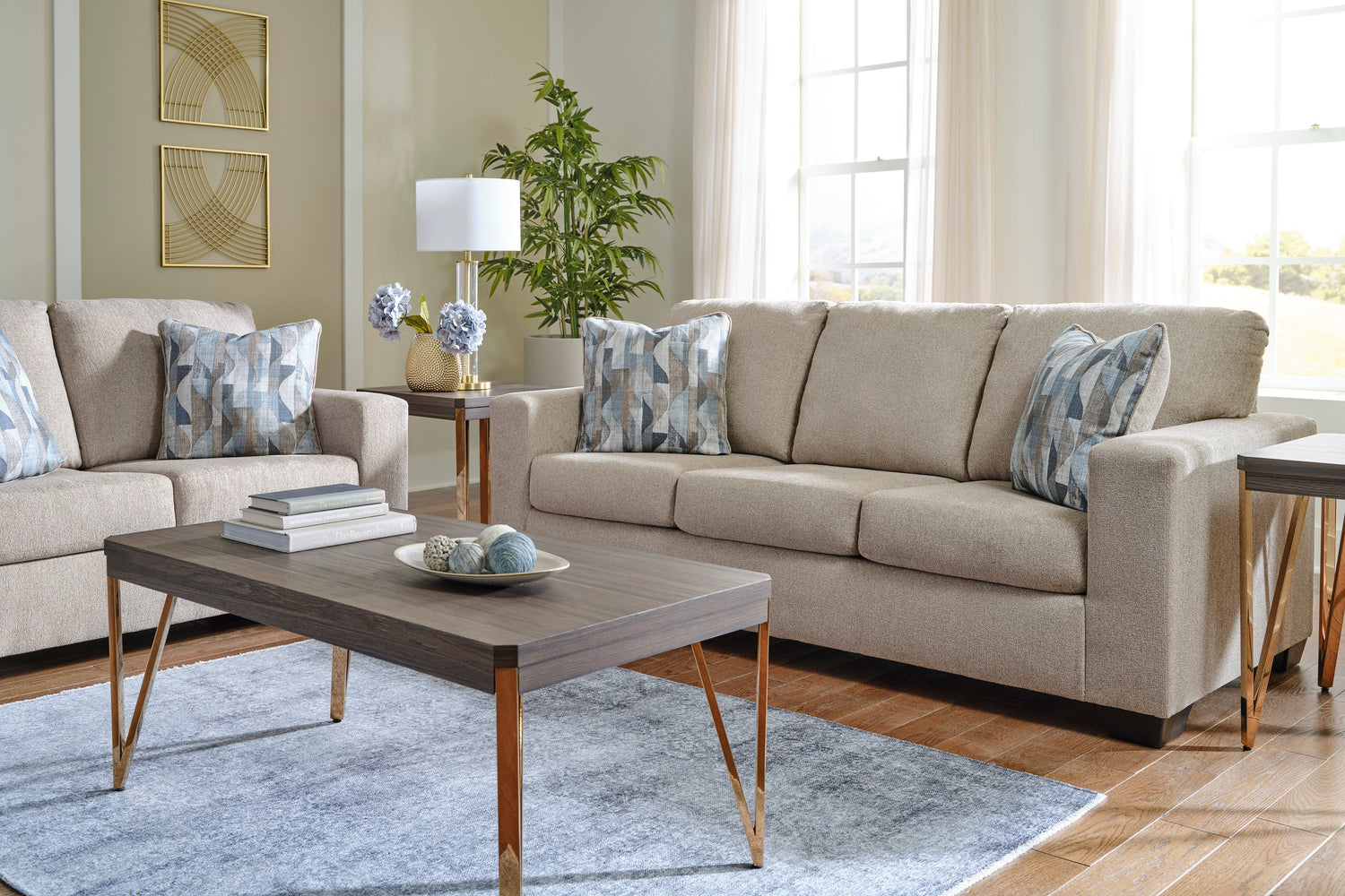 Deltona Parchment Living Room Set - SET | 5120438 | 5120435 - Bien Home Furniture &amp; Electronics