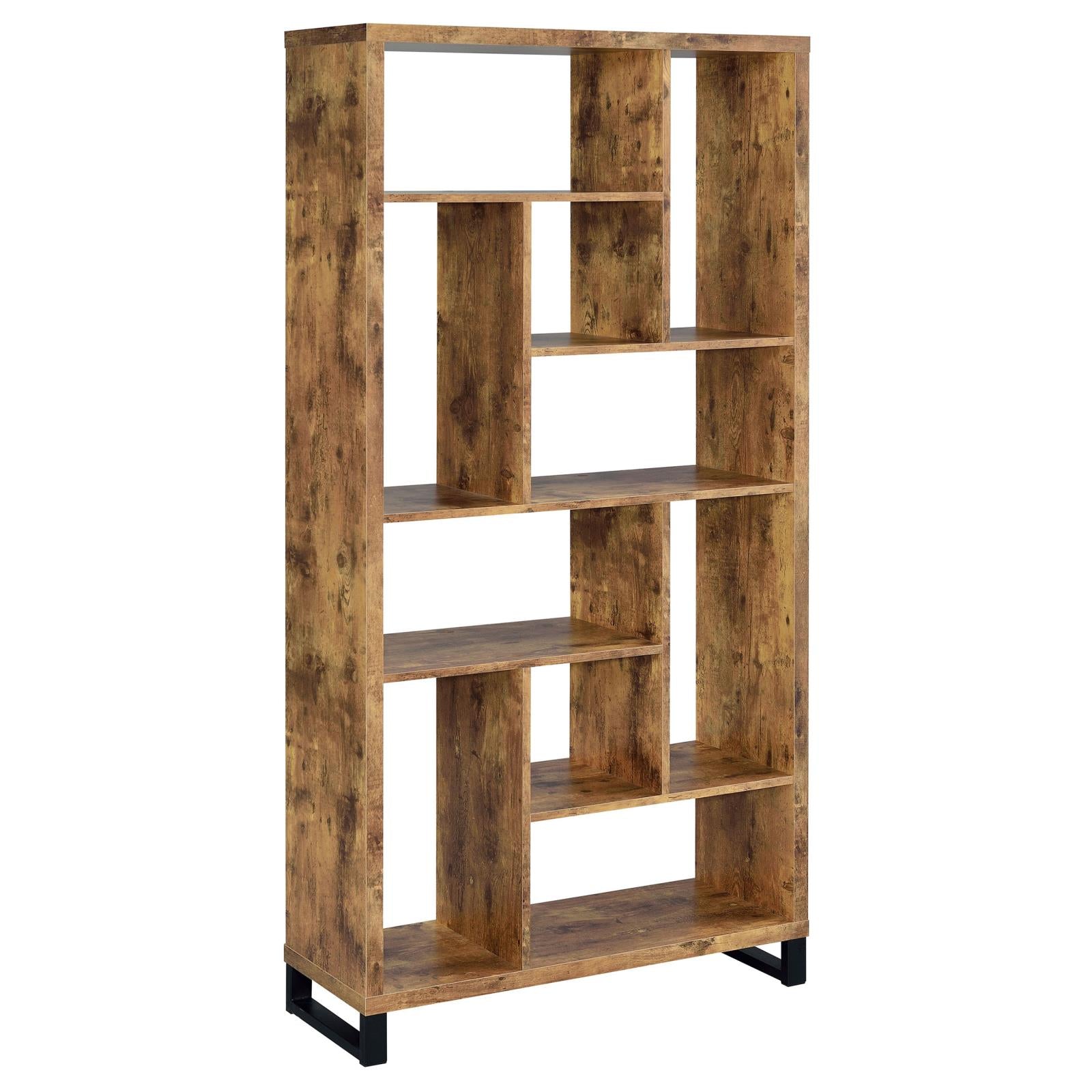 Delwin Antique Nutmeg 10-Shelf Bookcase - 801236 - Bien Home Furniture &amp; Electronics