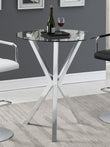 Denali Chrome Round Glass Top Bar Table - 100186 - Bien Home Furniture & Electronics