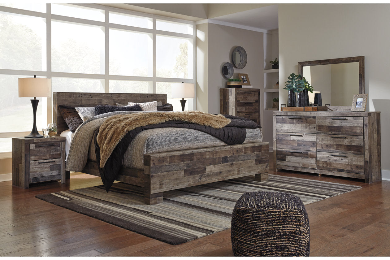 Derekson Multi Gray King Panel Bed - SET | B200-56 | B200-58 | B200-97 - Bien Home Furniture &amp; Electronics