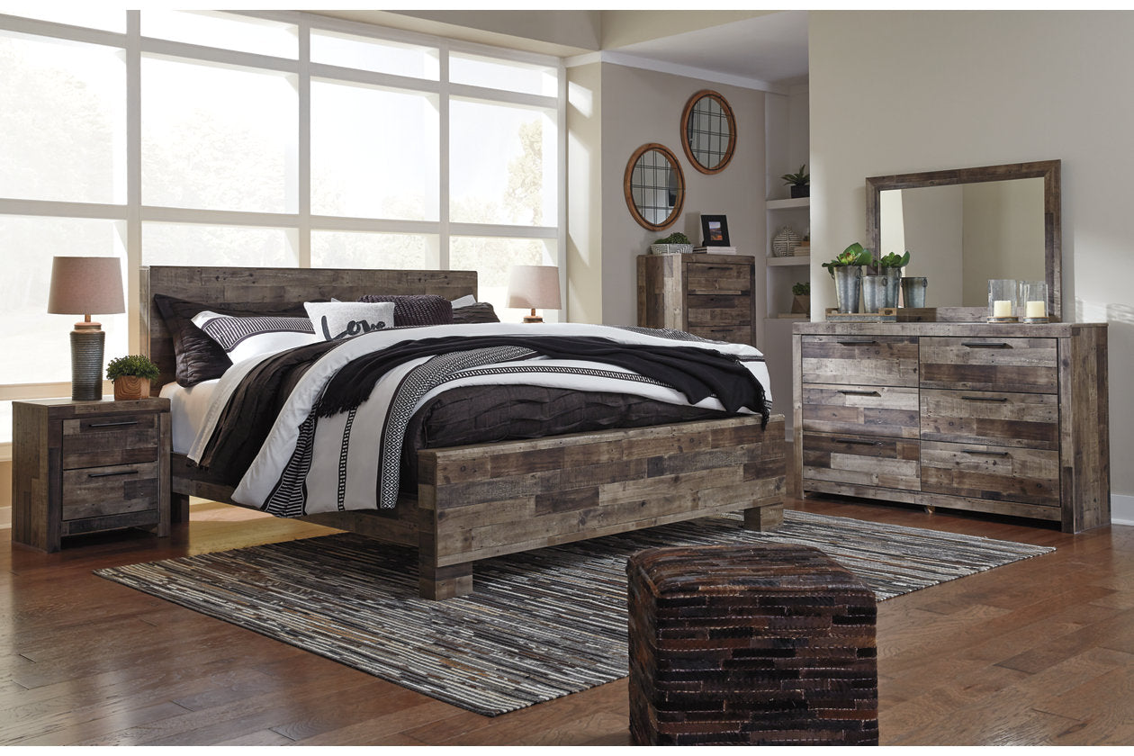 Derekson Multi Gray King Panel Bed - SET | B200-56 | B200-58 | B200-97 - Bien Home Furniture &amp; Electronics